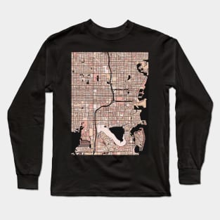 St. Petersburg Map Pattern in Soft Pink Pastels Long Sleeve T-Shirt